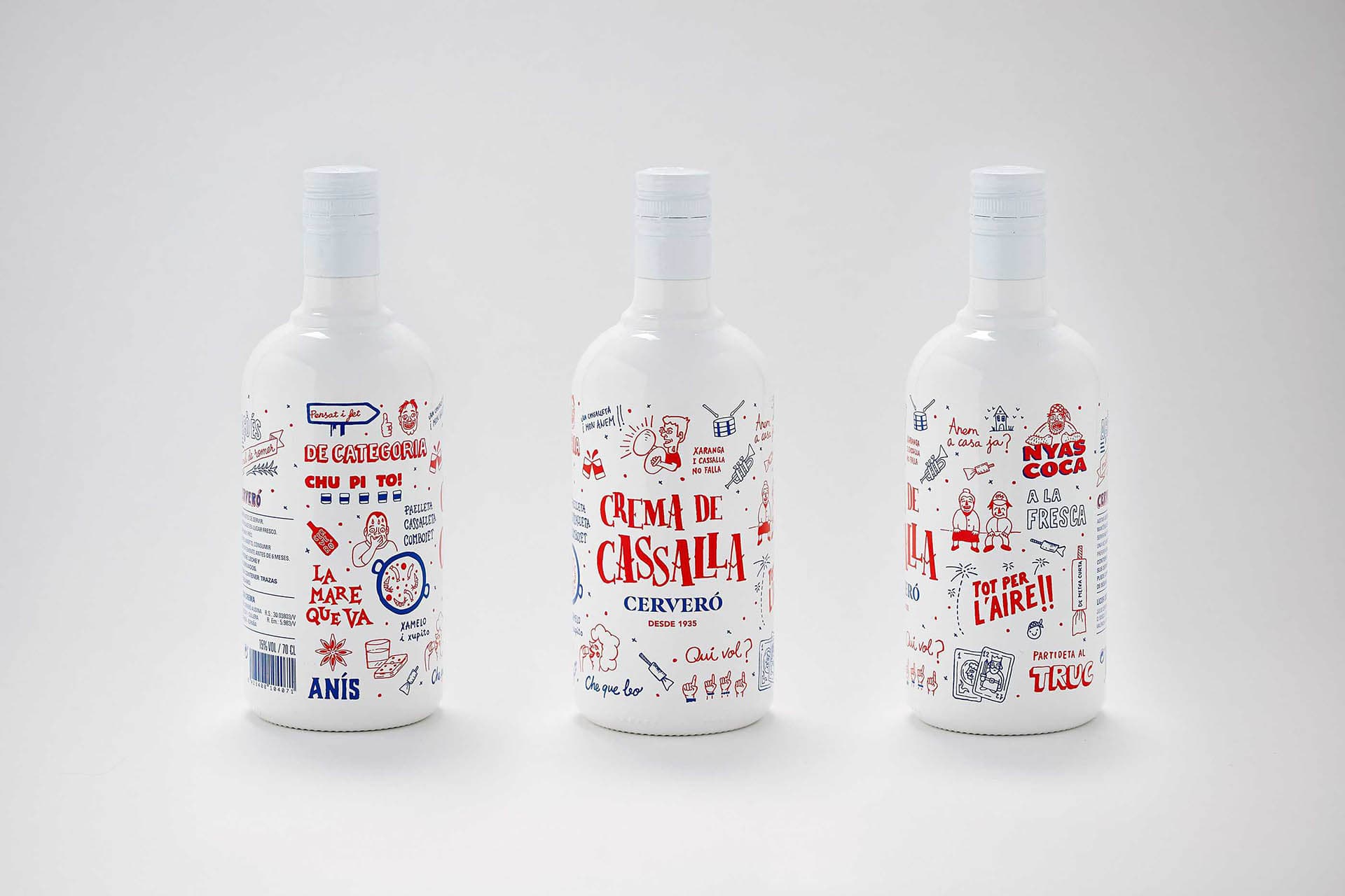 Diseño de Branding y Packaging para crema de cassalla Cervero con motivos valencianos