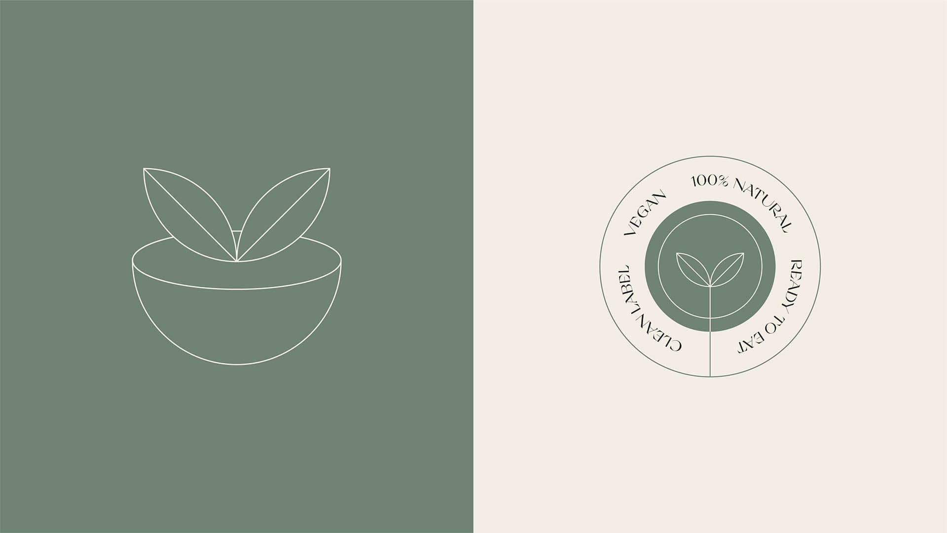Diseño de identidad y packaging para Coco Vegan, marca de productos valenciana veganos y listos para comer.