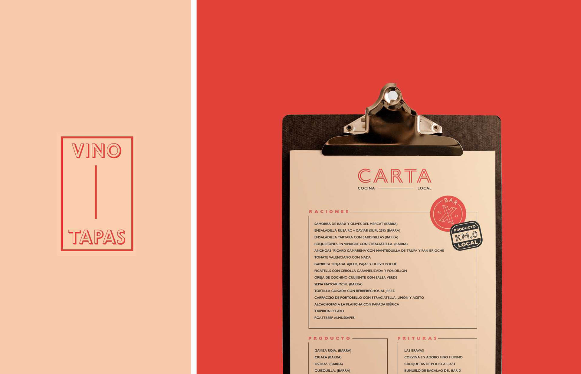 Diseño de identidad e interior para el restaurante Bar X de Ricard Camarena en Valencia