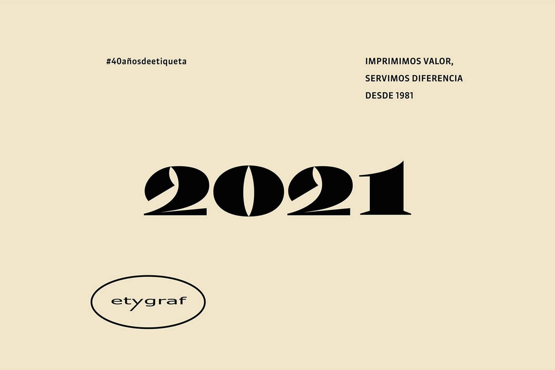 Ilustraciones y diseño de branding y packaging para campaña del 40 aniversario de Etygraf etiquetas gráficas
